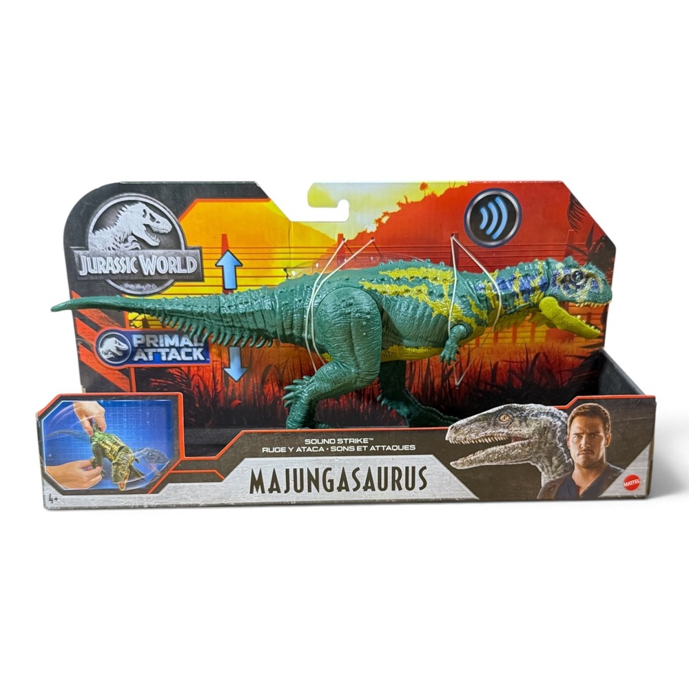Mattel Jurassic World Majungasaurus Sound Strike Figure Green Primal Attack